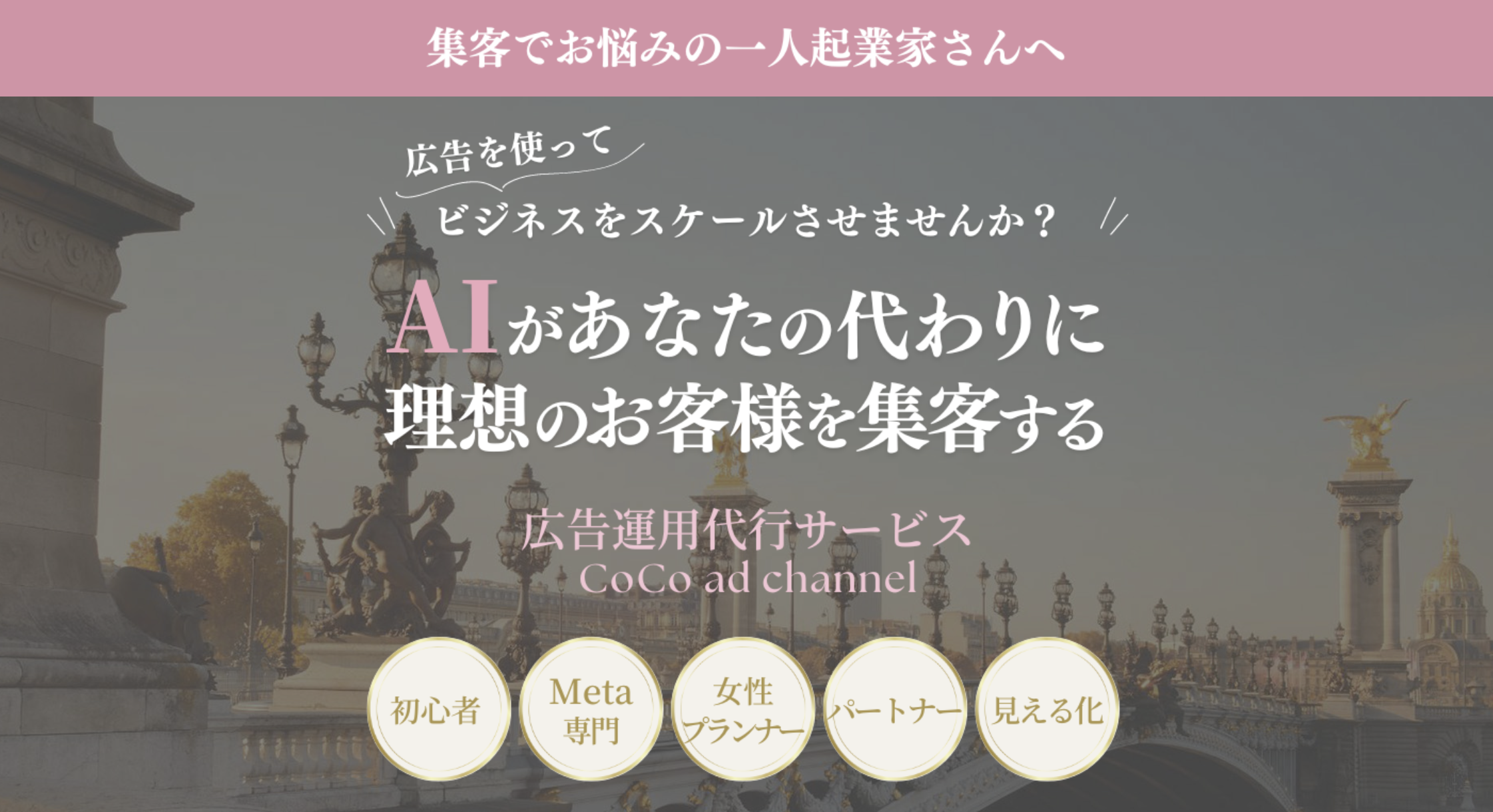 Meta広告専門代理店 説明会LPのファーストビュー